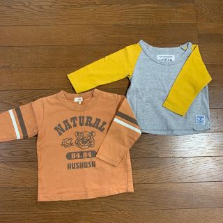 ハッシュアッシュ(HusHush)の子供服　長袖Tシャツ　80cm ２枚セット(シャツ/カットソー)