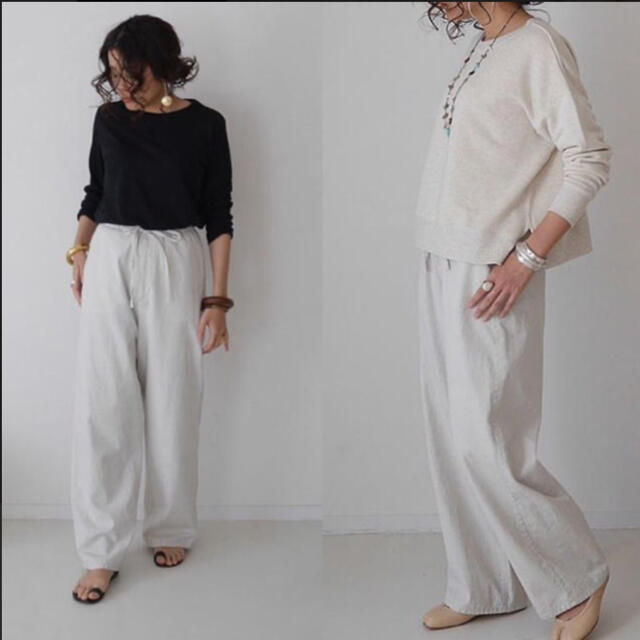 DEUXIEME CLASSE(ドゥーズィエムクラス)のargue cotton panama wave mellow pants レディースのパンツ(カジュアルパンツ)の商品写真