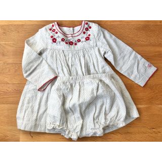 プチバトー(PETIT BATEAU)のプチバトー★ロンパース&パンツセット(ワンピース)