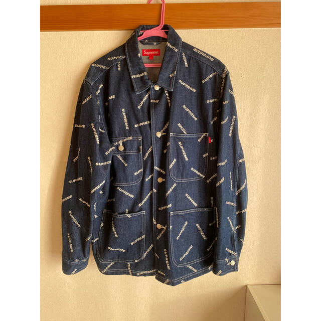 supreme Denim Logo Chore Coat 2017ss