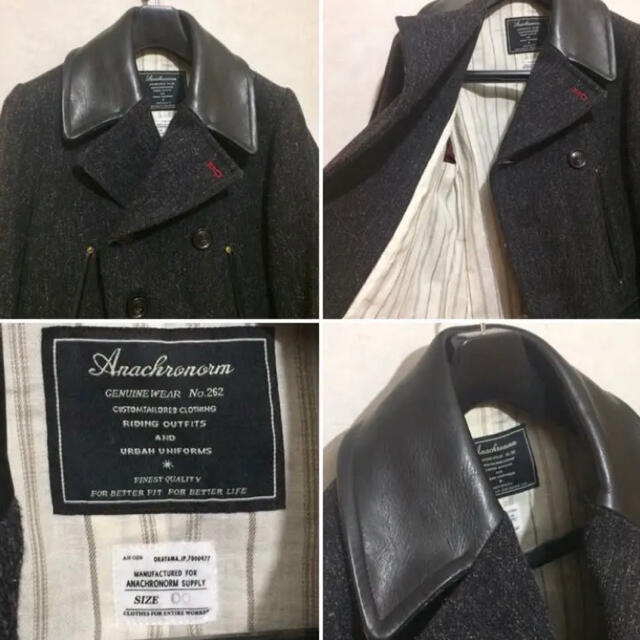 anachronorm - Anachronorm Kemp Melton P-Coat レザー切替 00の anachronorm - Anachronorm Kemp Melton P-Coat レザー切替 00の