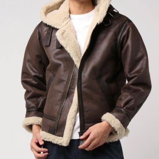 アルファインダストリーズ(ALPHA INDUSTRIES)の★新品★アルファ B-3 フード付きフェイクムートン Sサイズ(フライトジャケット)