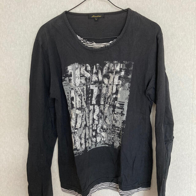 おすすめ品　ロングTシャツ　シャツ　長袖　メンズ　格安　ブラック　黒　秋　冬 メンズのトップス(Tシャツ/カットソー(七分/長袖))の商品写真