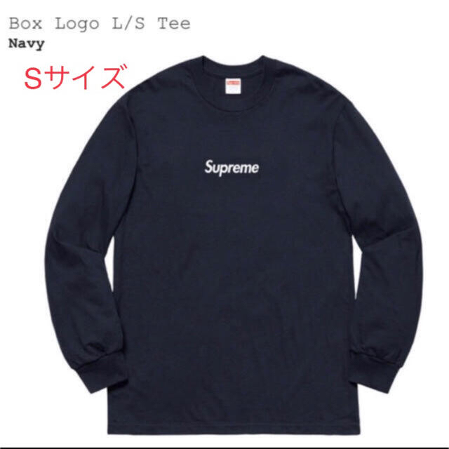 Supreme  Box Logo L/S Tee  Navy STシャツ/カットソー(七分/長袖)
