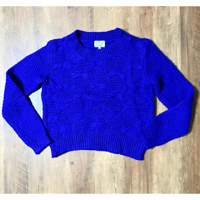 LANVIN en Bleu(ランバンオンブルー)のLANVIN en Blue リボン編み目 ニット 38 レディースのトップス(ニット/セーター)の商品写真