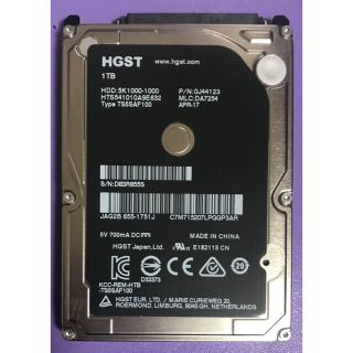 ヒタチ(日立)の日立　HGST ハードディスク　1TB(PCパーツ)