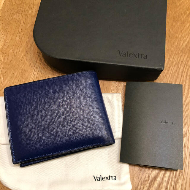 Valextra - ヴァレクストラ Valextra 二つ折り 財布 レザー ブルーの