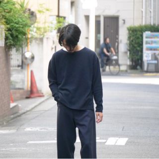 COMOLI コモリ 19AW カシミヤボートネックニット NAVY