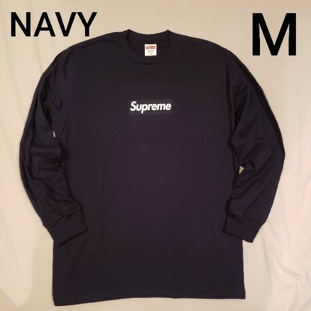 トップスSupreme Box Logo L/S Tee　Navy　M