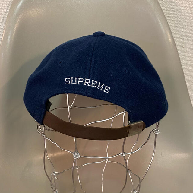 17AW Supreme Wool S Logo 6panel Cap ネイビー