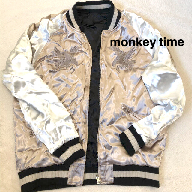 monkey time リバーシブルスカジャン 2WAYレーヨンブルゾン 刺繍