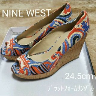 エミリオプッチ(EMILIO PUCCI)のNINE WEST プラットフォームサンダル　リゾート　海　春　夏　プッチ(ハイヒール/パンプス)