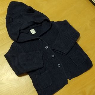 ベビーギャップ(babyGAP)の値下げ！！ベビーギャップ くま耳カーディガン ネイビー(カーディガン)