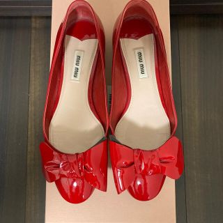 ミュウミュウ(miumiu)のお値下げしました　miumiu リボンバレーシューズ37(バレエシューズ)