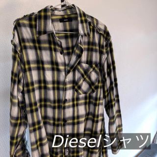 ディーゼル(DIESEL)のディーゼル DIESEL 長丈 シャツ ロング 黒 黄 蛍光 (シャツ)