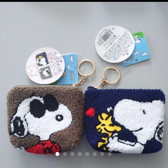 SNOOPY(スヌーピー)のスヌーピー ポーチ さがら刺繍 2点セット レディースのファッション小物(ポーチ)の商品写真