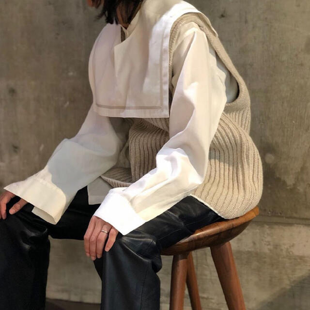 6 roku COTTON SAILOR COLLAR BLOUSE ホワイト グランドセール