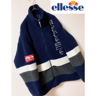 90's ellesse エレッセ　ロゴ刺繍　肉厚　フリースジャケット