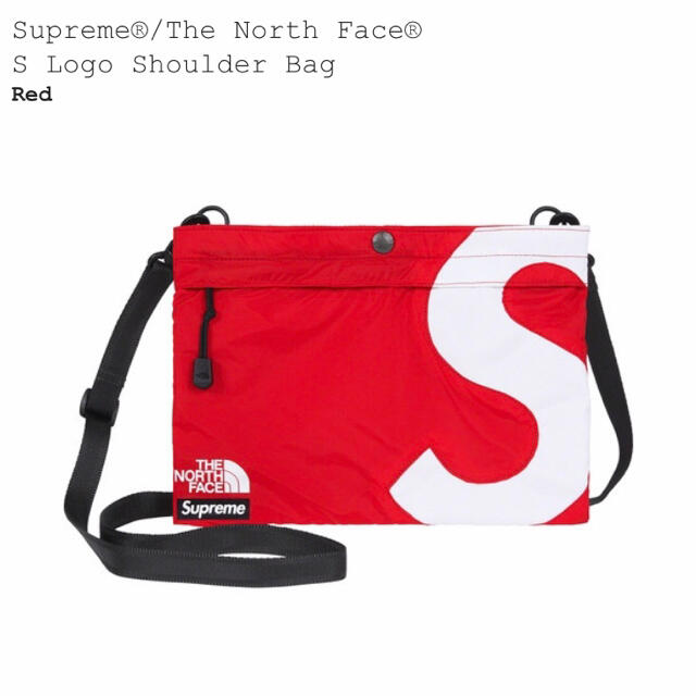 【上品】 赤 Shoulder Logo S Face North The Supreme ショルダーバッグ