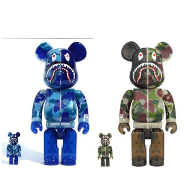 BE@RBRICK CLEAR ABC CAMO SHARK 100%&400%