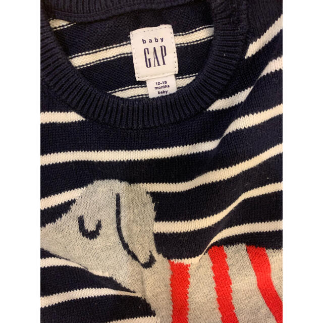 babyGAP(ベビーギャップ)の美品！　baby gap ロンパース   セーター　ストライプ　80 90 キッズ/ベビー/マタニティのベビー服(~85cm)(ロンパース)の商品写真