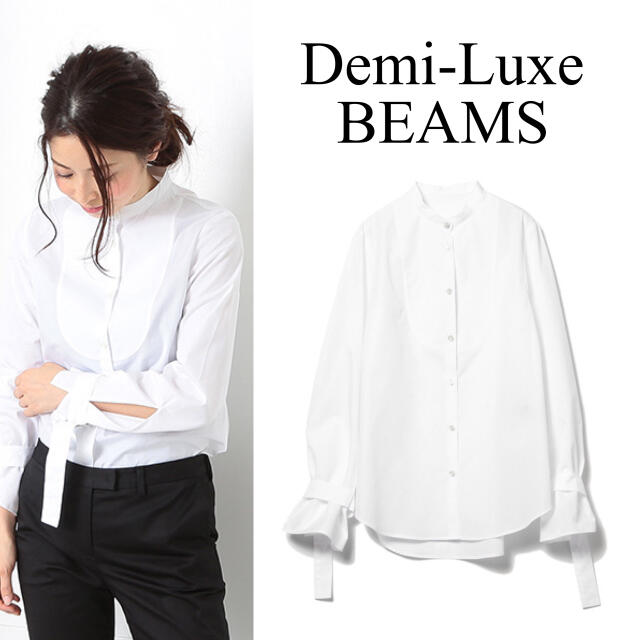 Demi-Luxe BEAMS(デミルクスビームス)のDemi-Luxe BEAMS✨袖口Dカンシャツブラウス スタンドカラー レディースのトップス(シャツ/ブラウス(長袖/七分))の商品写真