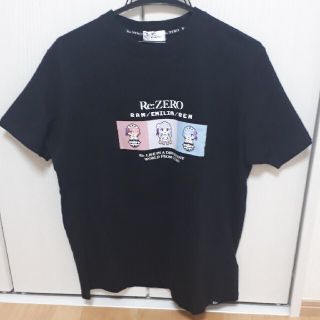 アベイル(Avail)の【新品】re:ゼロから始まる異世界生活 2Dキャラプリント半袖TシャツLサイズ黒(Tシャツ/カットソー(半袖/袖なし))