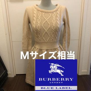 バーバリーブルーレーベル(BURBERRY BLUE LABEL)のバーバリー ワンピース 上品 七分袖 Ｍサイズ ミニワンピース 38 三陽商会(ミニワンピース)