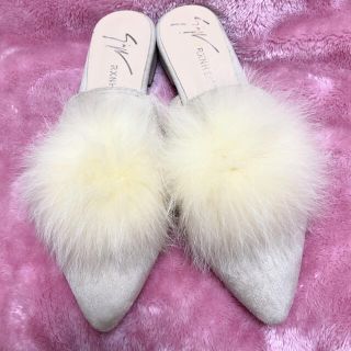 ディーホリック(dholic)の美品♡ ファー付きフラットシューズ 24.5cm(バレエシューズ)