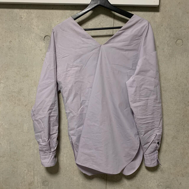 パープルシャツ　日本製 レディースのトップス(シャツ/ブラウス(長袖/七分))の商品写真