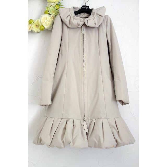 FOXEY - セール 定価14万 フォクシー 2WAY 襟付 中綿コート 38 ライトベージュ