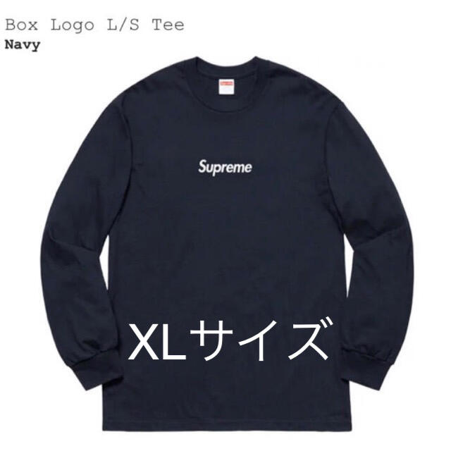 シュプリームTシャツsupreme Box Logo L/S Tee NAVY XLサイズ