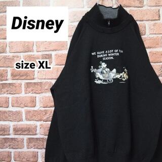 ディズニー(Disney)の《ディズニー》セーター　XLビッグサイズ　ハイネック取り外し可能　ブラック(ニット/セーター)