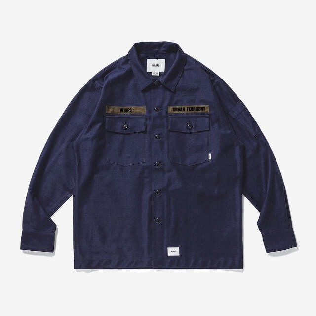 M WTAPS 20AW BUDS LS COTTON SATIN NAVY