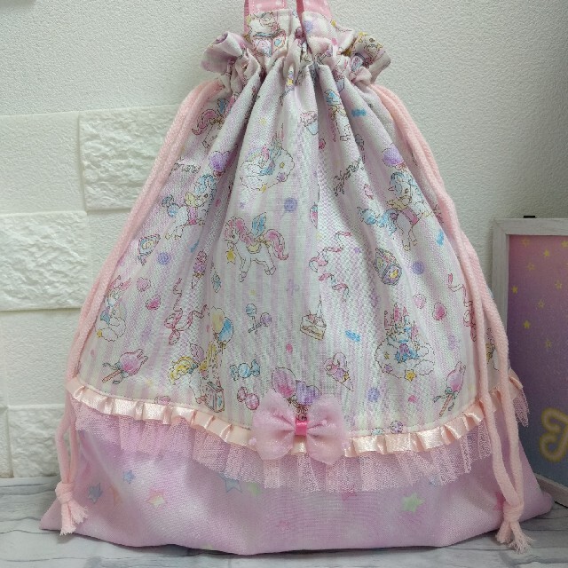 【ハンドメイド】体操服袋 ハンドメイドのキッズ/ベビー(バッグ/レッスンバッグ)の商品写真