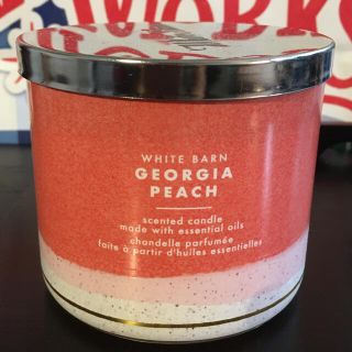 バスアンドボディーワークス(Bath & Body Works)の新品　バス&ボディワークス3芯アロマキャンドル ジョージアピーチ (キャンドル)