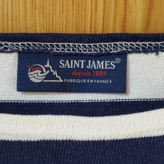 SAINT JAMES(セントジェームス)のSAINT JAMES 白紺太ボーダーボートネックカットソー レディースのトップス(カットソー(長袖/七分))の商品写真