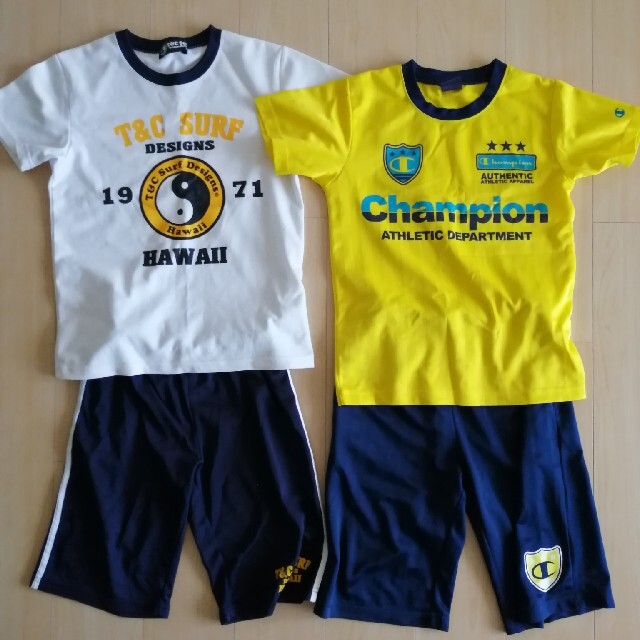 Champion(チャンピオン)の①champion ②T&C surfの上下セット　150cm スポーツ/アウトドアのサッカー/フットサル(ウェア)の商品写真