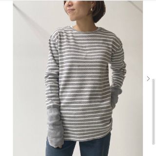 アパルトモンドゥーズィエムクラス(L'Appartement DEUXIEME CLASSE)の【GOOD GRIEF】Border Thermal Top/グレーA(カットソー(長袖/七分))