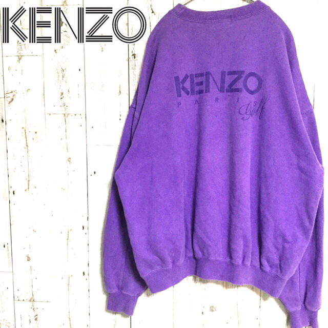 KENZO(ケンゾー)の激レア KENZO デカロゴ バックロゴ ペールトーン パープル スウェット メンズのトップス(スウェット)の商品写真