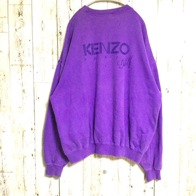 KENZO(ケンゾー)の激レア KENZO デカロゴ バックロゴ ペールトーン パープル スウェット メンズのトップス(スウェット)の商品写真