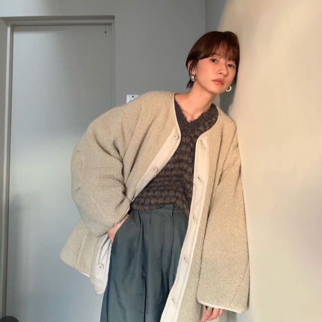 必ずプロフィール御一読下さい新品CLANE クラネ REVERSIBLE BOA FLARE JACKET