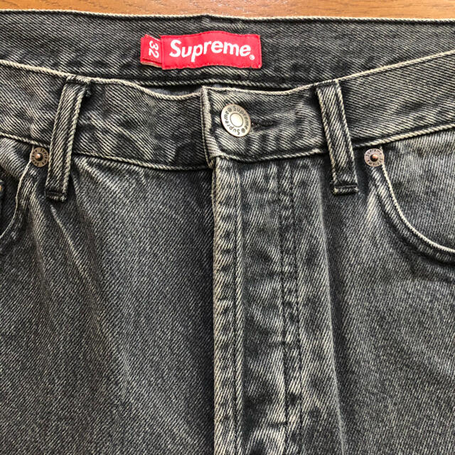 supreme regular jeans 32 washed Black
