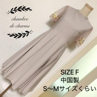 シャンブルドゥシャーム(chambre de charme)のchambre de charme チュール袖 ワンピース(ひざ丈ワンピース)