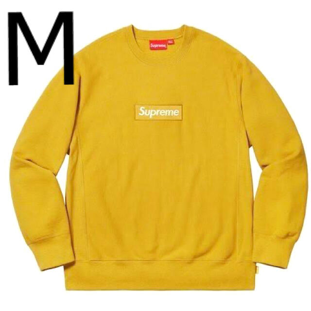 MustardサイズSupreme 18aw boxlogo Crewneck mustard M