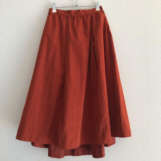サマンサモスモス(SM2)のオレンジのスエードスカート(ロングスカート)