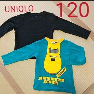 ユニクロ(UNIQLO)のロンT 2枚セット ユニクロ 新幹線 ドクターイエロー 120(Tシャツ/カットソー)