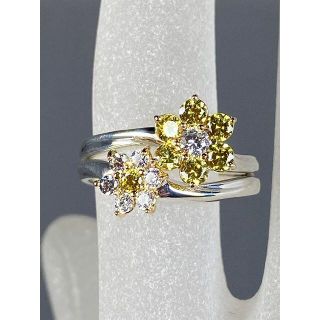 スタージュエリー ダイヤ リング フラワー ダイヤ1.00ct/0.28ct 10号 K18YG STAR JEWELRY【13606】