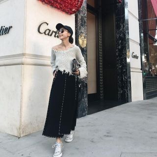 アメリヴィンテージ(Ameri VINTAGE)の【新品・タグ付き】AMERI STITCH PANEL SKIRT(ロングスカート)