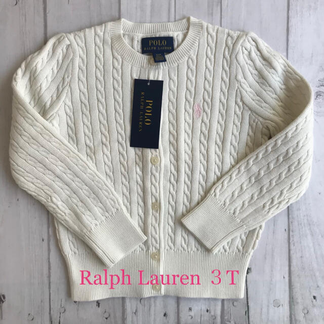 Ralph Lauren(ラルフローレン)の★新品★ラルフローレン定番カーディガンサイズ３T キッズ/ベビー/マタニティのキッズ服女の子用(90cm~)(カーディガン)の商品写真